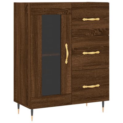 vidaXL Highboard Brown Oak 69.5x34x180 cm Engineered Wood