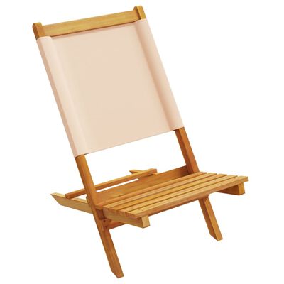 vidaXL Garden Chairs 2 pcs Beige Solid Wood Acacia and Fabric