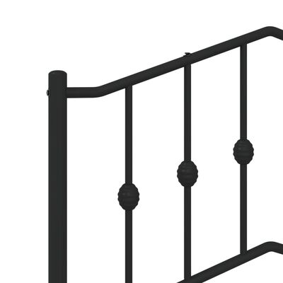 vidaXL Metal Bed Frame without Mattress with Footboard Black 100x200 cm