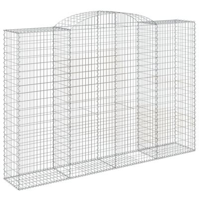 vidaXL Arched Gabion Baskets 2 pcs 300x50x200/220 cm Galvanised Iron