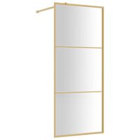 vidaXL Walk-in Shower Wall with Clear ESG Glass Gold 80x195 cm