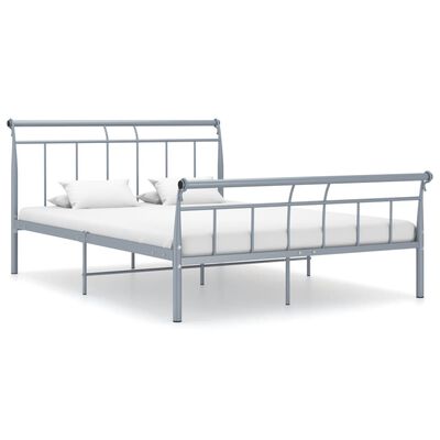 vidaXL Bed Frame without Mattress Grey Metal 140x200 cm