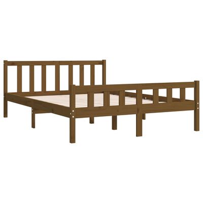 vidaXL Bed Frame without Mattress Honey Brown Solid Wood 140x190 cm