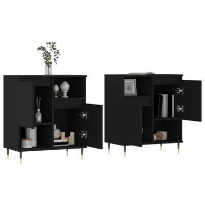 vidaXL Sideboards 2 pcs Black Engineered Wood