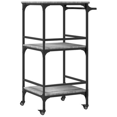 vidaXL Kitchen Trolley Grey Sonoma 60.5x50x105 cm Engineered Wood