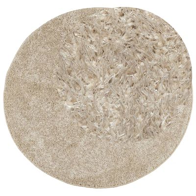 vidaXL Rug ISTAN High Pile Shiny Look Beige Ø 120 cm