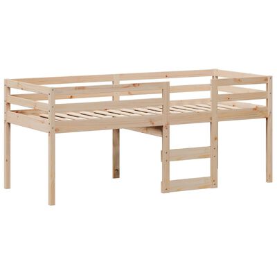 vidaXL High Sleeper Bed without Mattress 75x190 cm Small Single Solid Wood Pine