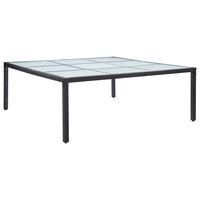 vidaXL Garden Dining Table Black 200x200x74 cm Poly Rattan