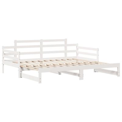 vidaXL Daybed with Trundle and Drawers without Mattress White 80x200 cm