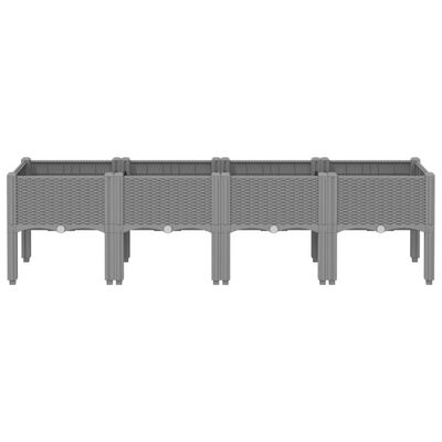 vidaXL Garden Planter with Legs Light Grey 160x40x42 cm PP