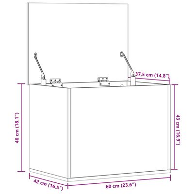 vidaXL Storage Box White 60x42x46 cm Engineered Wood