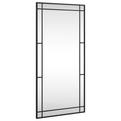 vidaXL Wall Mirror Black 50x100 cm Rectangle Iron