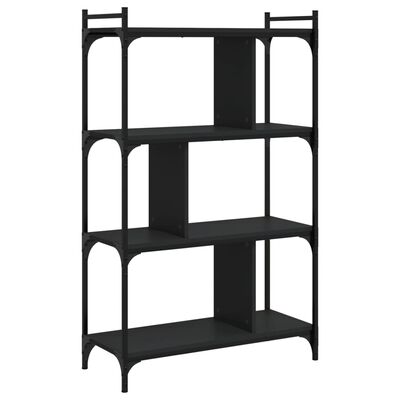 vidaXL Bookcase 4-Tier Black 76x32x123 cm Engineered Wood