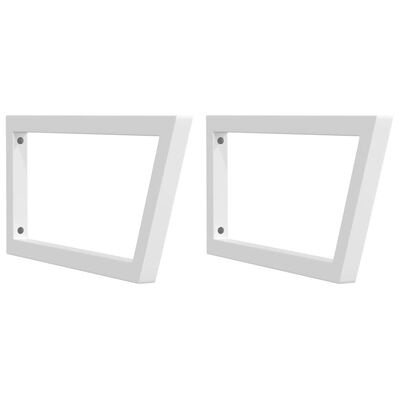 vidaXL Shelf Brackets for Washbasin 2 pcs White Trapezium Steel