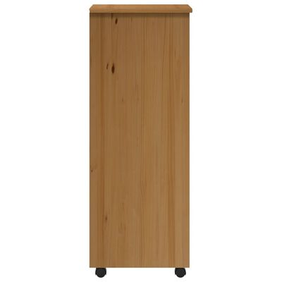 vidaXL Rolling Cabinet with Drawers MOSS Honey Brown Solid Wood Pine