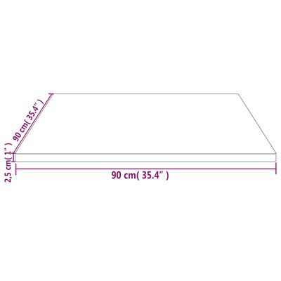 vidaXL Table Top White 90x90x2.5 cm Solid Wood Pine Square