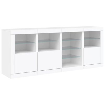 vidaXL Sideboard with LED Lights White 164x37x67 cm