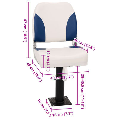 vidaXL Boat Seats 2 pcs with Pedestal Height Adjustable 360° Rotatable