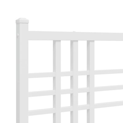 vidaXL Metal Bed Frame without Mattress with Footboard White 160x200 cm