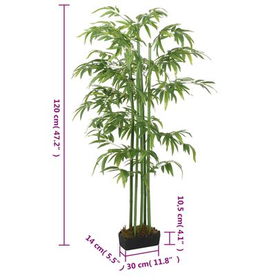 vidaXL Artificial Bamboo Tree 384 Leaves 120 cm Green