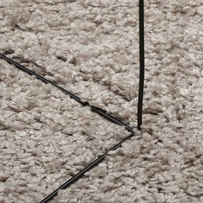 vidaXL Shaggy Rug PAMPLONA High Pile Modern Beige Ø 240 cm