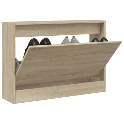 vidaXL Shoe Cabinet Sonoma Oak 80x21x57 cm Engineered Wood