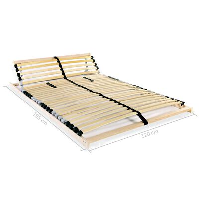 vidaXL Slatted Bed Base without Mattress with 28 Slats 7 Zones 120x200 cm