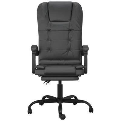 vidaXL Massage Reclining Office Chair Black Faux Leather