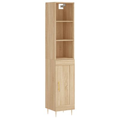 vidaXL Highboard Sonoma Oak 34.5x34x180 cm Engineered Wood