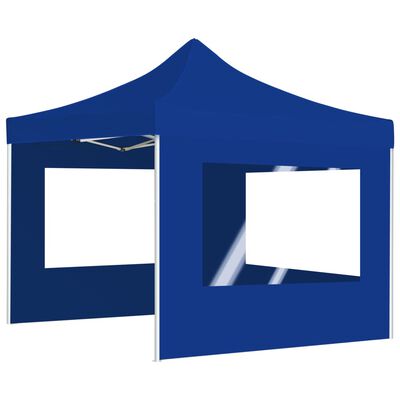 vidaXL Professional Folding Party Tent with Walls Aluminium 3x3 m Blue