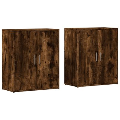 vidaXL Sideboards 2 pcs Smoked Oak 60x31x70 cm Engineered Wood