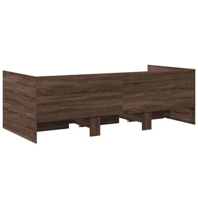 vidaXL Daybed with Drawers without Mattress Brown Oak 75x190 cm Small Single