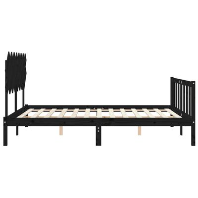 vidaXL Bed Frame without Mattress Black 160x200 cm Solid Wood Pine