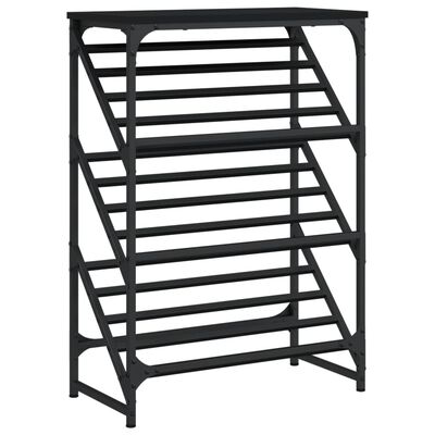 vidaXL Shoe Rack Black 60x30x85 cm Engineered Wood