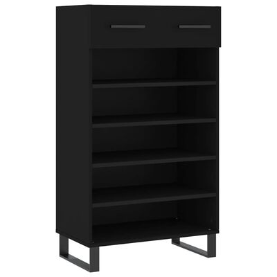 vidaXL Shoe Cabinet Black 60x35x105 cm Engineered Wood