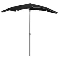 vidaXL Garden Parasol with Pole 200x130 cm Black