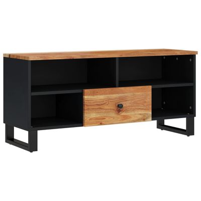 vidaXL TV Cabinet 100x33x46 cm Solid Wood Acacia&Engineered Wood