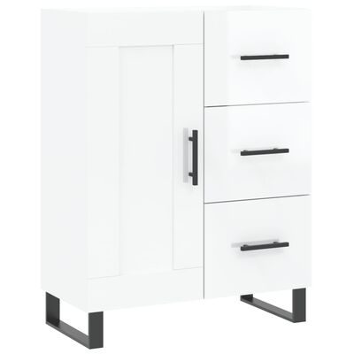 vidaXL Highboard High Gloss White 69.5x34x180 cm Engineered Wood