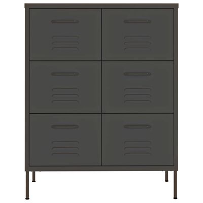 vidaXL Drawer Cabinet Anthracite 80x35x101.5 cm Steel