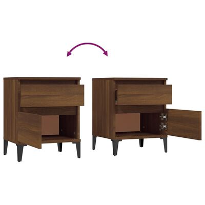 vidaXL Bedside Cabinets 2 pcs Brown Oak 40x35x50 cm