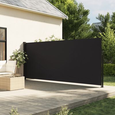 vidaXL Retractable Side Awning Black 160x300 cm