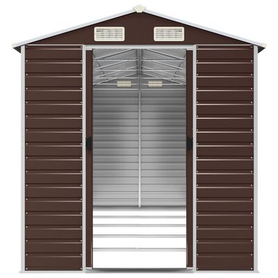 vidaXL Garden Shed Brown 191x470x198 cm Galvanised Steel