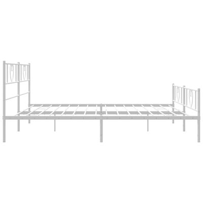 vidaXL Metal Bed Frame without Mattress with Footboard White 193x203 cm