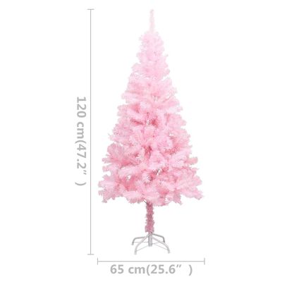 vidaXL Artificial Pre-lit Christmas Tree with Ball Set Pink 120 cm PVC