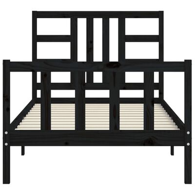 vidaXL Bed Frame without Mattress Black 100x200 cm Solid Wood Pine