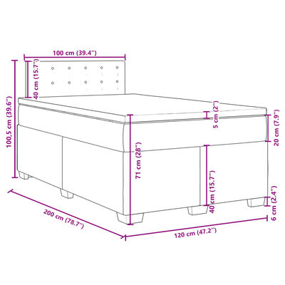 vidaXL Box Spring Bed with Mattress Cappuccino 120x200 cm Faux Leather