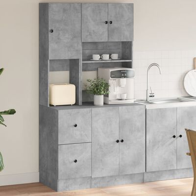 vidaXL Kitchen Cabinet Concrete Grey 95x50x180 cm Engineered Wood