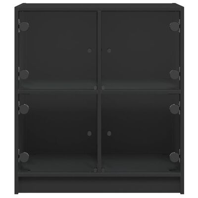 vidaXL Side Cabinet with Glass Doors Black 68x37x75.5 cm