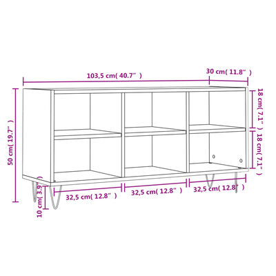 vidaXL TV Cabinet Brown Oak 103.5x30x50 cm Engineered Wood