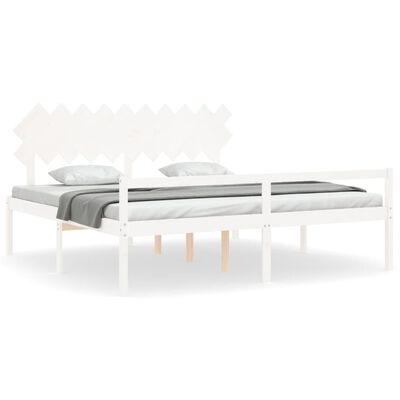 vidaXL Senior Bed without Mattress White 200x200 cm Solid Wood